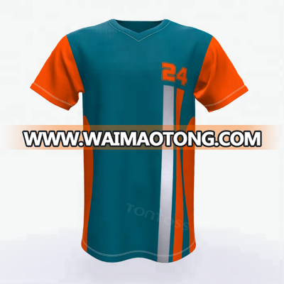 Well made personalized custom fully dye sublimation printing design mens 100 polyester baseball tees